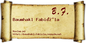 Baumhakl Fabióla névjegykártya